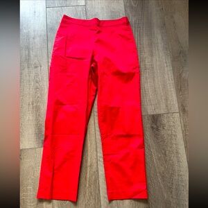 Oscar de la Renta Straight Leg Cropped Pants in Scarlet Size 6